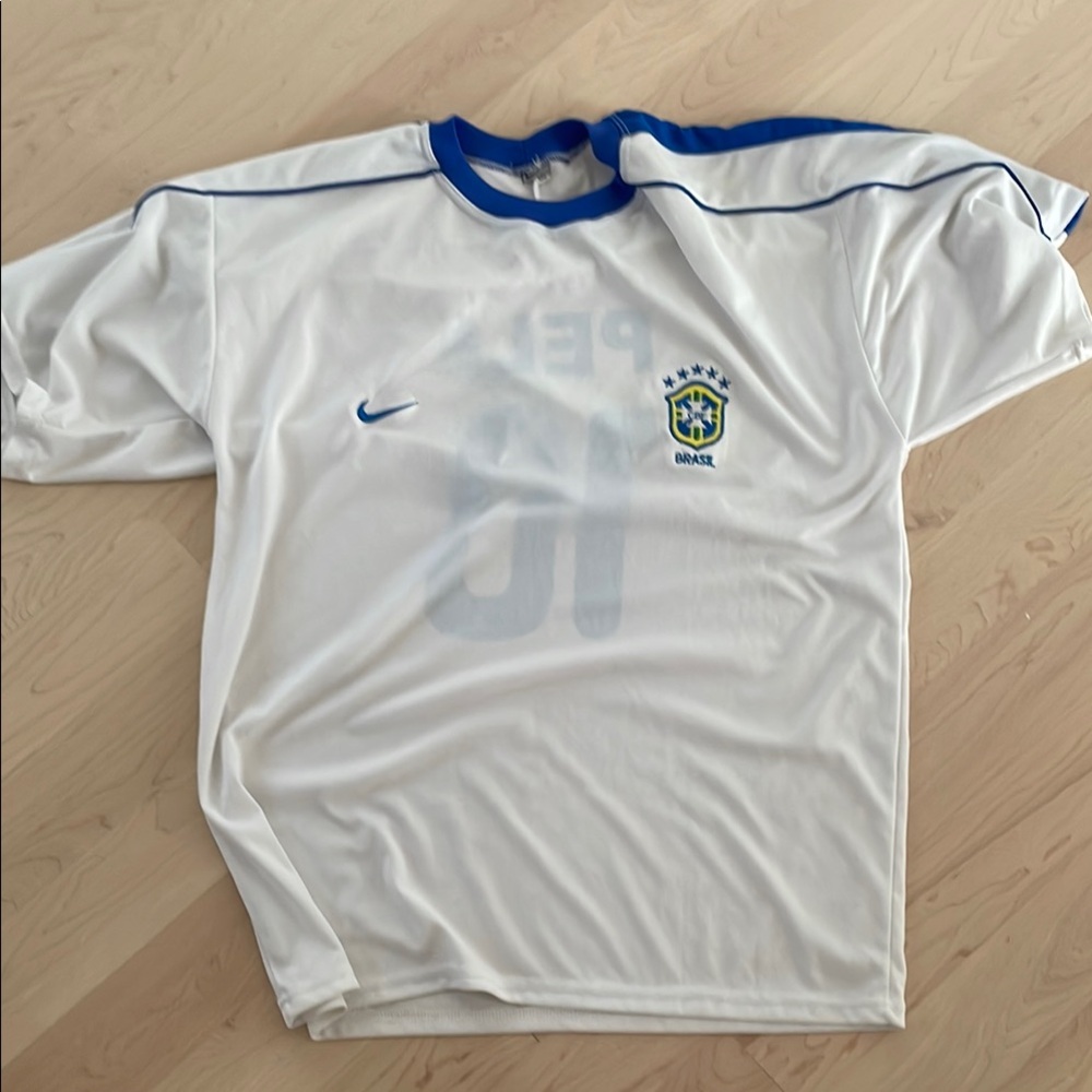 Nike Brazil Soccer Jersey White and Blue